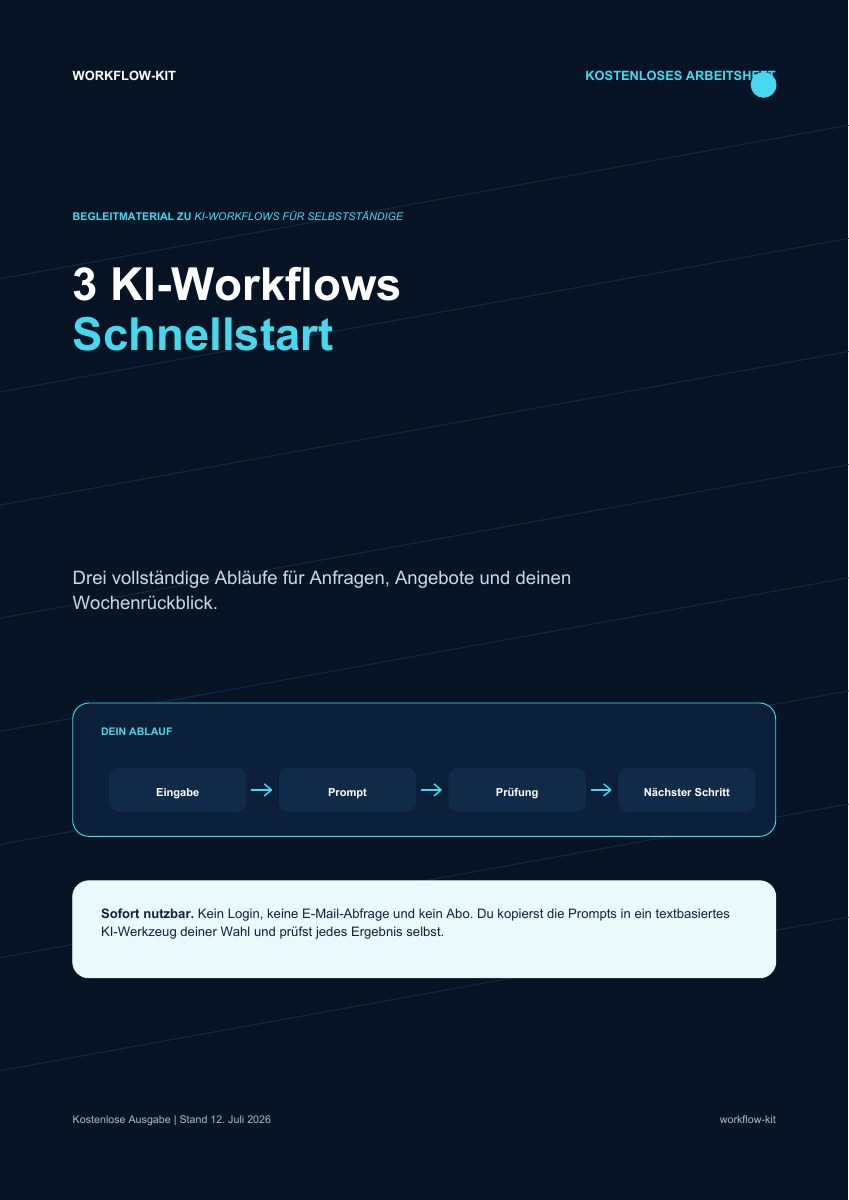 Vorschau der drei kostenlosen KI-Workflows